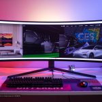 زاویه دید از روبه‌روی مانیتور Odyssey Neo G9 سامسونگ