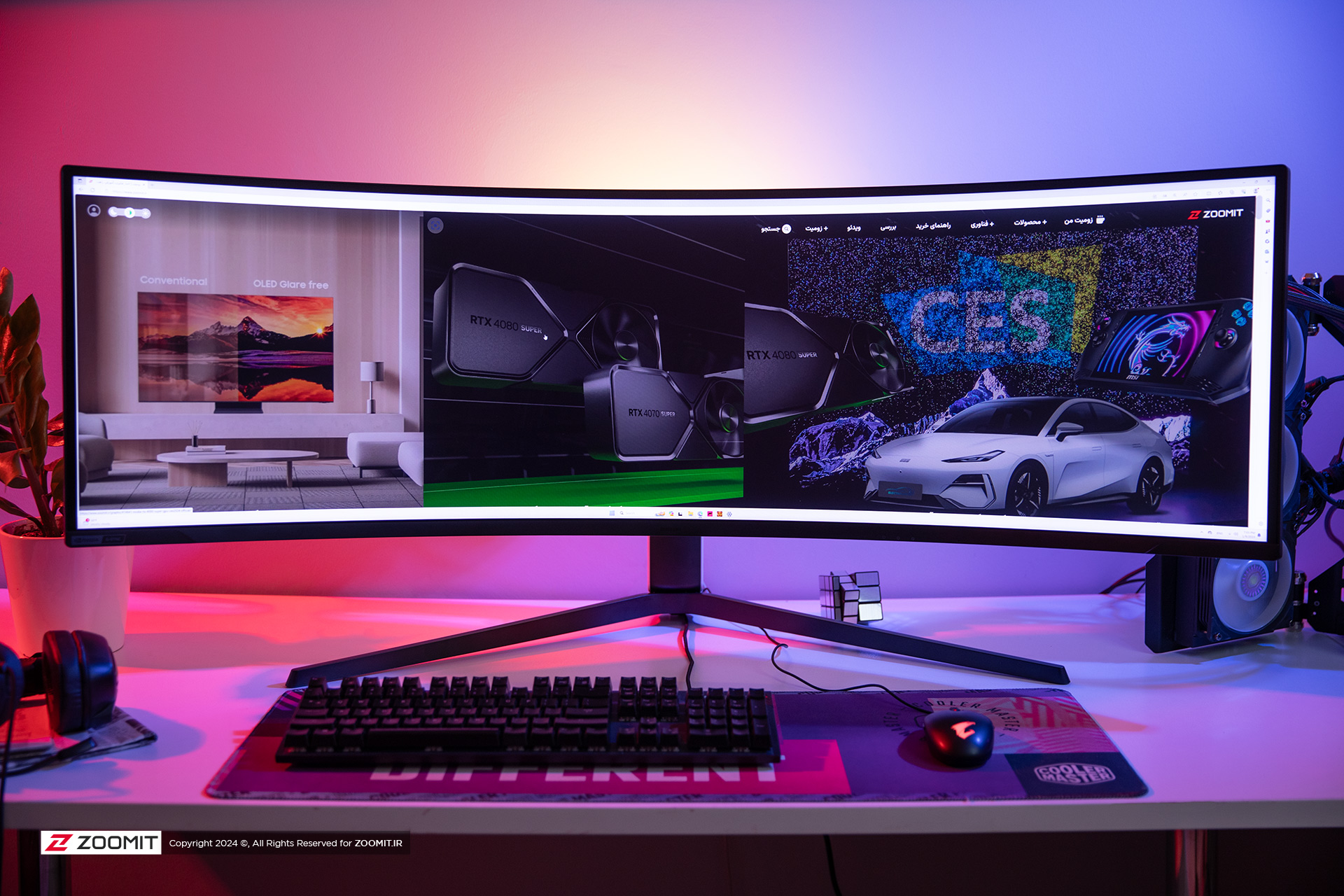 زاویه دید از روبه‌روی مانیتور Odyssey Neo G9 سامسونگ