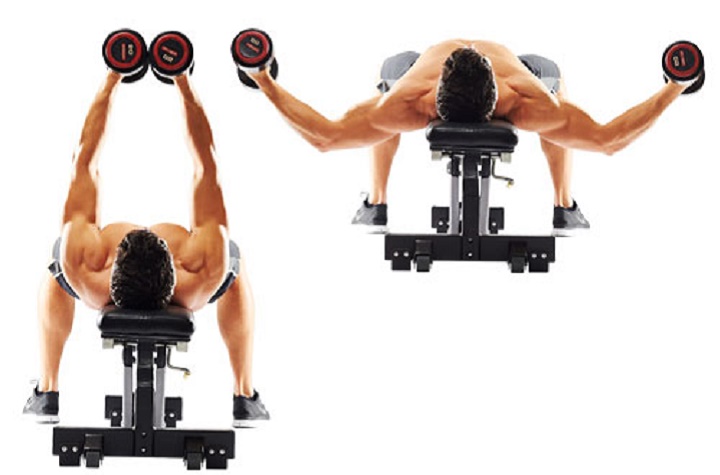 حرکات بدنسازی با دمبل؛ ۲۷ تمرین و انواع حرکات با دمبل_تونل زمان 16 ورزش با دمبل - دمبل فلای خوابیده