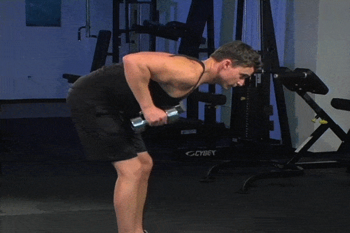 حرکات بدنسازی با دمبل؛ ۲۷ تمرین و انواع حرکات با دمبل_تونل زمان 14 ورزش با دمبل - کیک بک عضله سه سر بازویی